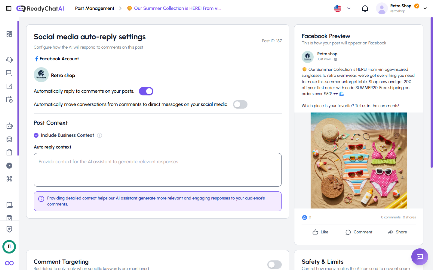 Auto-Reply Configuration Page