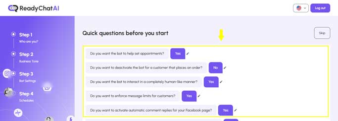 Proceso de encuesta de ReadyChatAI