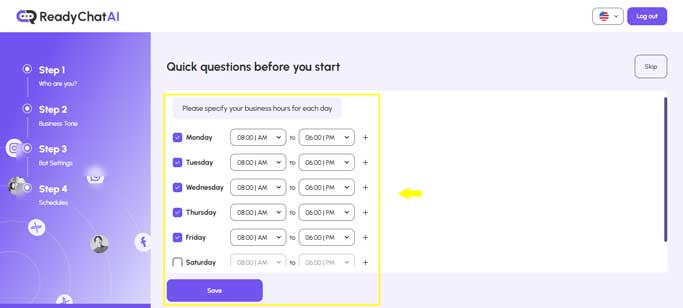 Proceso de encuesta de ReadyChatAI