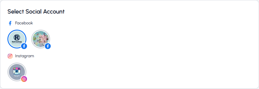 Tarjeta de Selección de Cuenta